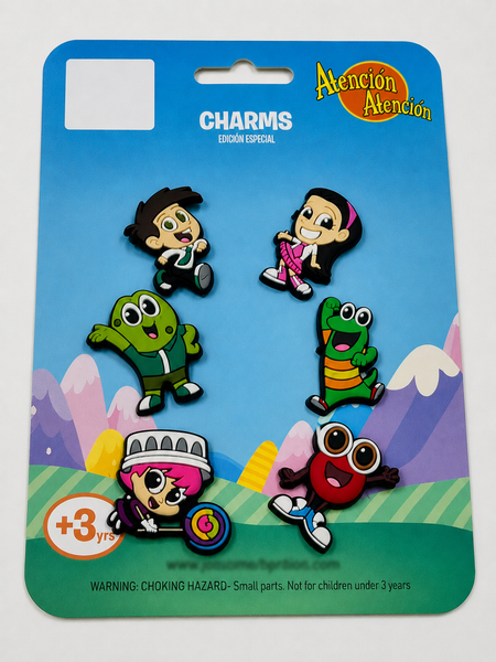 Charms Oficiales de Atención Atención para Zapatos Tipo Crocs – Set de 6