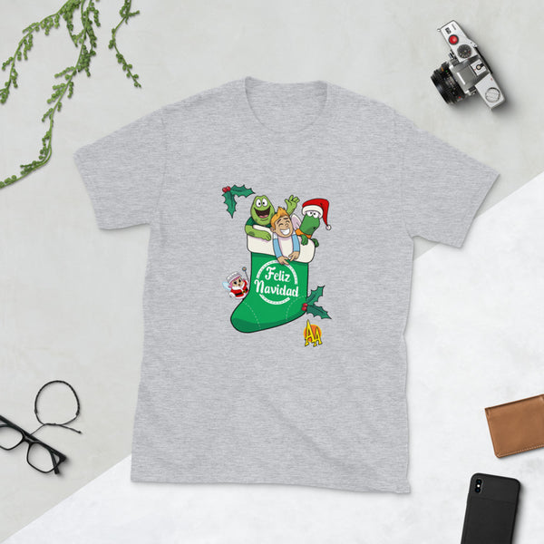 Camiseta de manga corta Unisex Bota Navidad