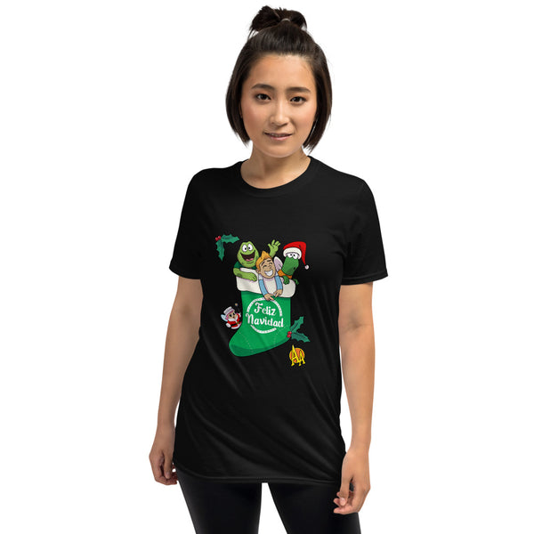 Camiseta de manga corta Unisex Bota Navidad