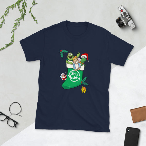 Camiseta de manga corta Unisex Bota Navidad